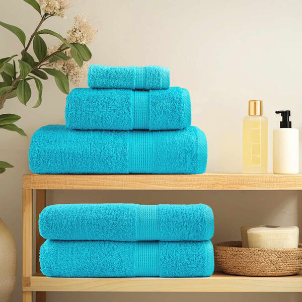 vidaXL SOLUND Washandjes - Turquoise (4 stuks, 30x30cm) - 59% Korting!