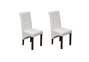 vidaXL Eetkamerstoelen Kunstleer Wit (2 stuks) - 62% Korting!