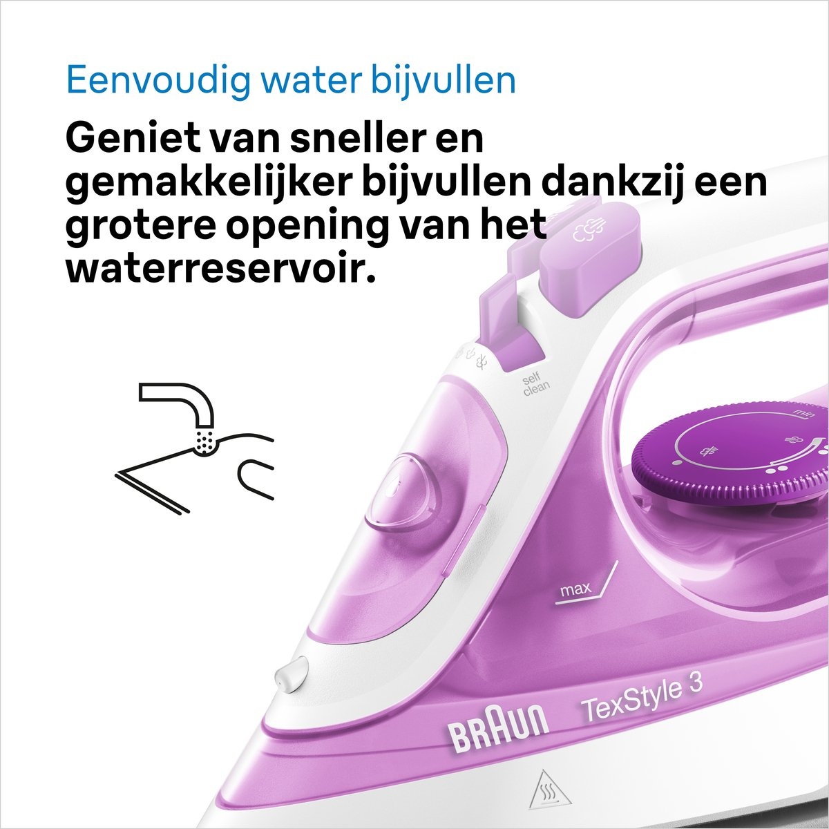 Braun TexStyle 3 SI3030PU Stoomstrijkijzer - 39% Korting - Paars