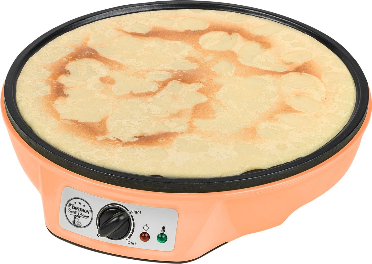Bestron Pannenkoekenmaker - Ø 30cm - 1000W - Oranje - 53% Korting!