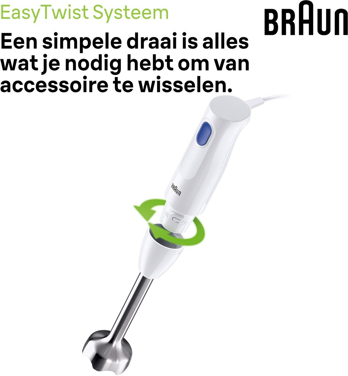 Braun MultiQuick 1 MQ10.202MWH Staafmixer (Wit) - 31% Korting!