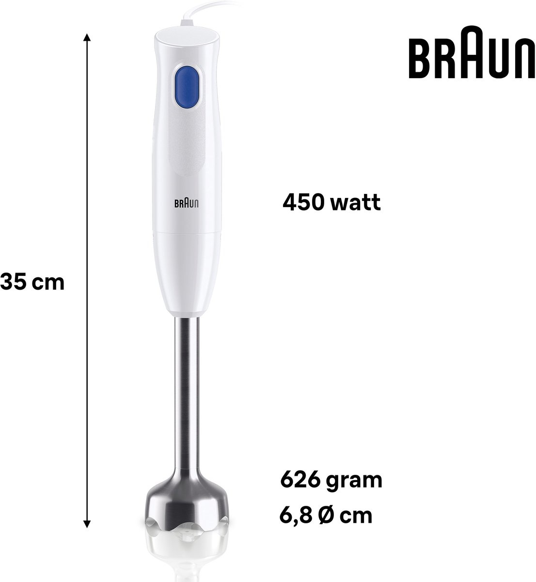 Braun MultiQuick 1 MQ10.202MWH Staafmixer (Wit) - 31% Korting!