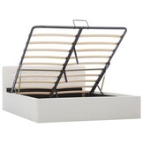 vidaXL Bedframe Hydraulisch Kunstleer Wit 140x200 cm | 35% Korting