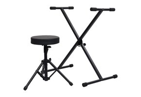 vidaXL Keyboardstandaard & Kruk - Zwart (60% Korting)