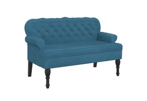 vidaXL Bankje met rugleuning (35% korting) - Blauw Fluweel