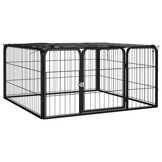vidaXL Hondenkennel 4 panelen - Zwart, 35% Korting!