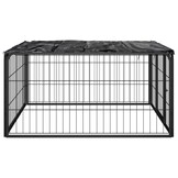 vidaXL Hondenkennel 4 panelen - Zwart, 35% Korting!