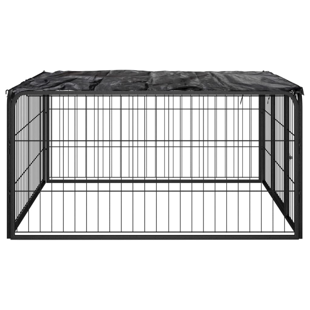 vidaXL Hondenkennel 4 panelen - Zwart, 35% Korting!