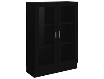 vidaXL Vitrinekast (35% KORTING) - Zwart Bewerkt Hout