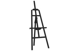 VidaXL Schildersezel Massief Grenenhout - Zwart | 35% Korting