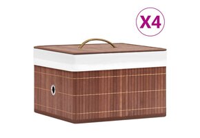 vidaXL Bamboe Opbergboxen (4 st) - 35% Korting!