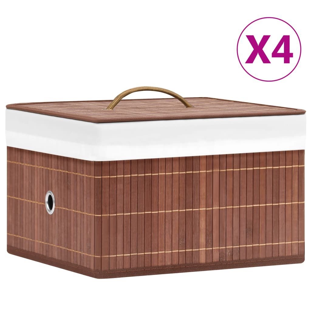 vidaXL Bamboe Opbergboxen (4 st) - 35% Korting!