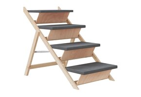 vidaXL Hondentrap (64% korting!) - Massief Vurenhout, Grijs, 105x47cm