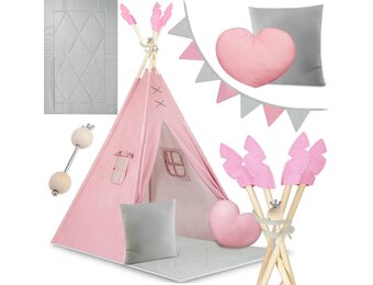Nukido Tipi Tent Kinderen Roze + Gratis Stabilisator (35% Korting)