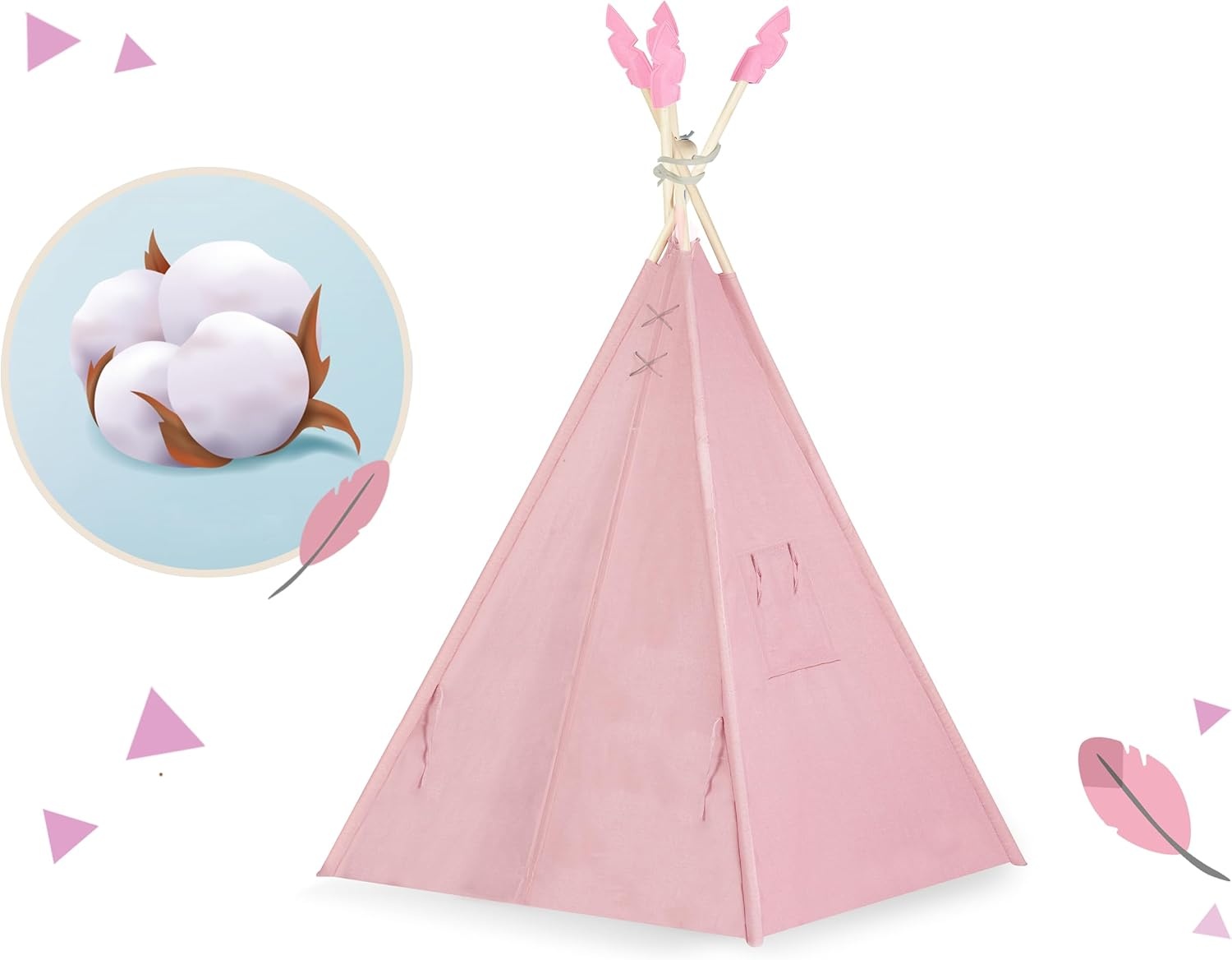 Nukido Tipi Tent Kinderen Roze + Gratis Stabilisator (35% Korting)