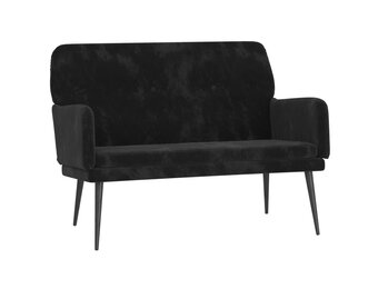vidaXL Bankje Fluweel Zwart 108x79x79 cm - 35% Korting!