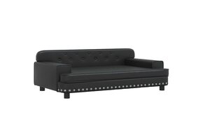 vidaXL Hondenmand Kunstleer Zwart 90x53x30 cm - 35% Korting