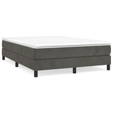 vidaXL Bedframe 140x200 cm Fluweel Donkergrijs - 35% Korting!