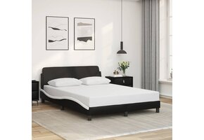 vidaXL Bedframe Kunstleer Zwart/Wit 140x200 cm | 35% Korting!