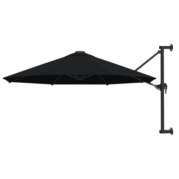 vidaXL Wandparasol 300 cm Zwart | 65% Korting op geretourneerd product