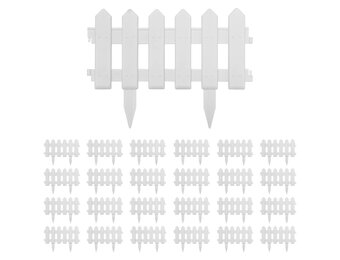 vidaXL Gazonranden PP Wit - 25 stuks (10m) - 35% Korting!