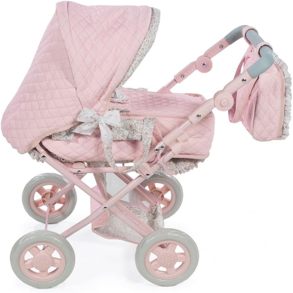 Diset La Nina Poppenwagen/Buggy - Violet/Roze Bloem | 35% Korting