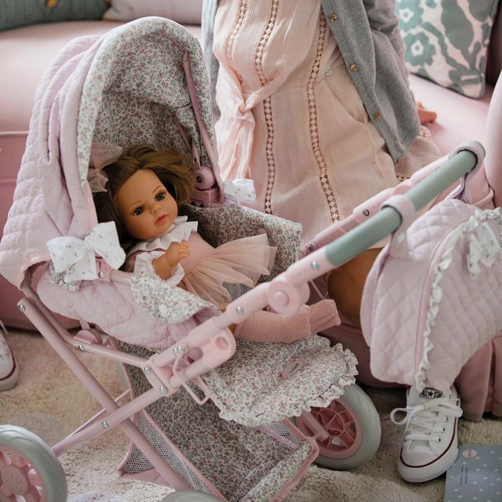 Diset La Nina Poppenwagen/Buggy - Violet/Roze Bloem | 35% Korting