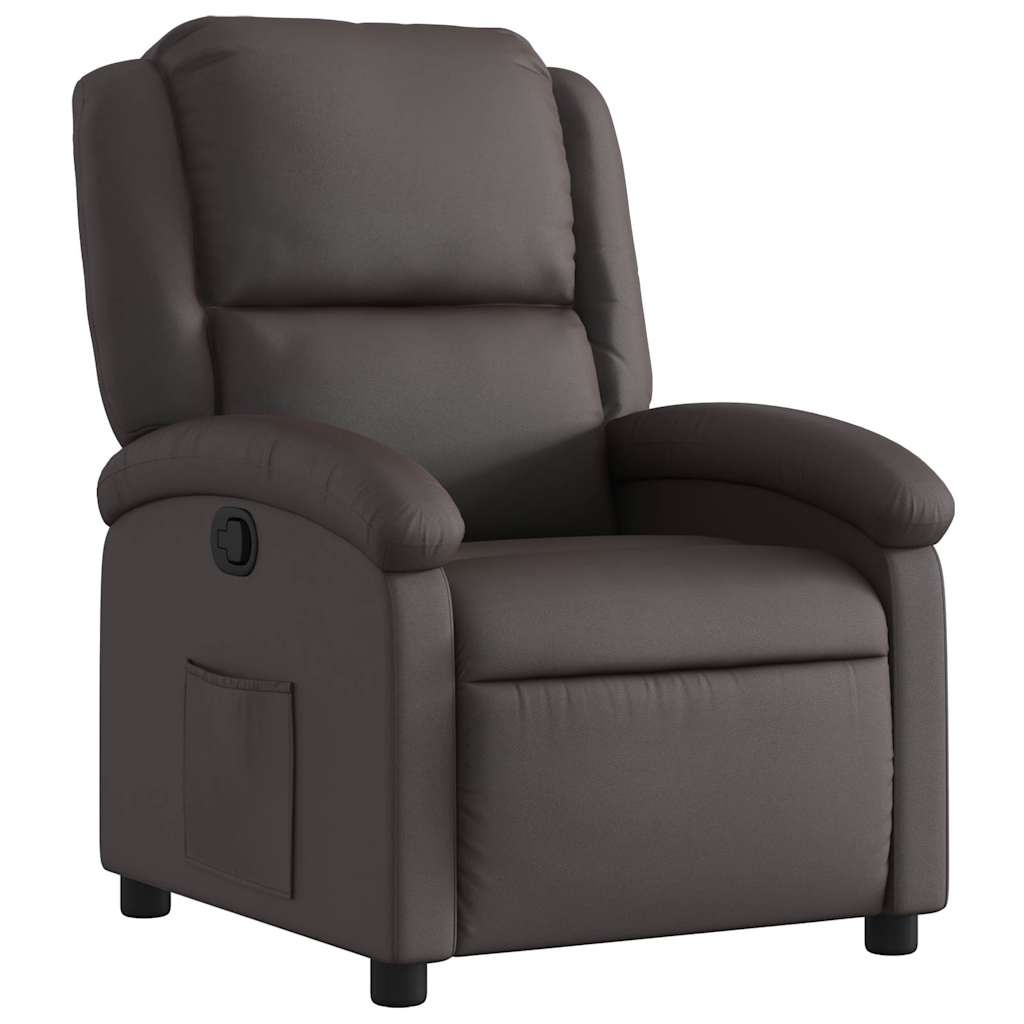 vidaXL Fauteuil Echt Leer Donkerbruin - 35% Korting