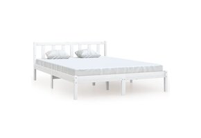 vidaXL Bedframe Grenenhout Wit 120x200 cm - Nu 55% Korting!