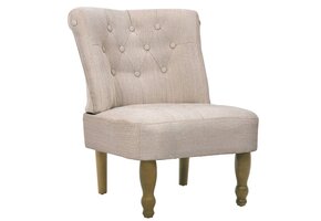 vidaXL Franse Stoel Crème Stof - Nu met 35% Korting!