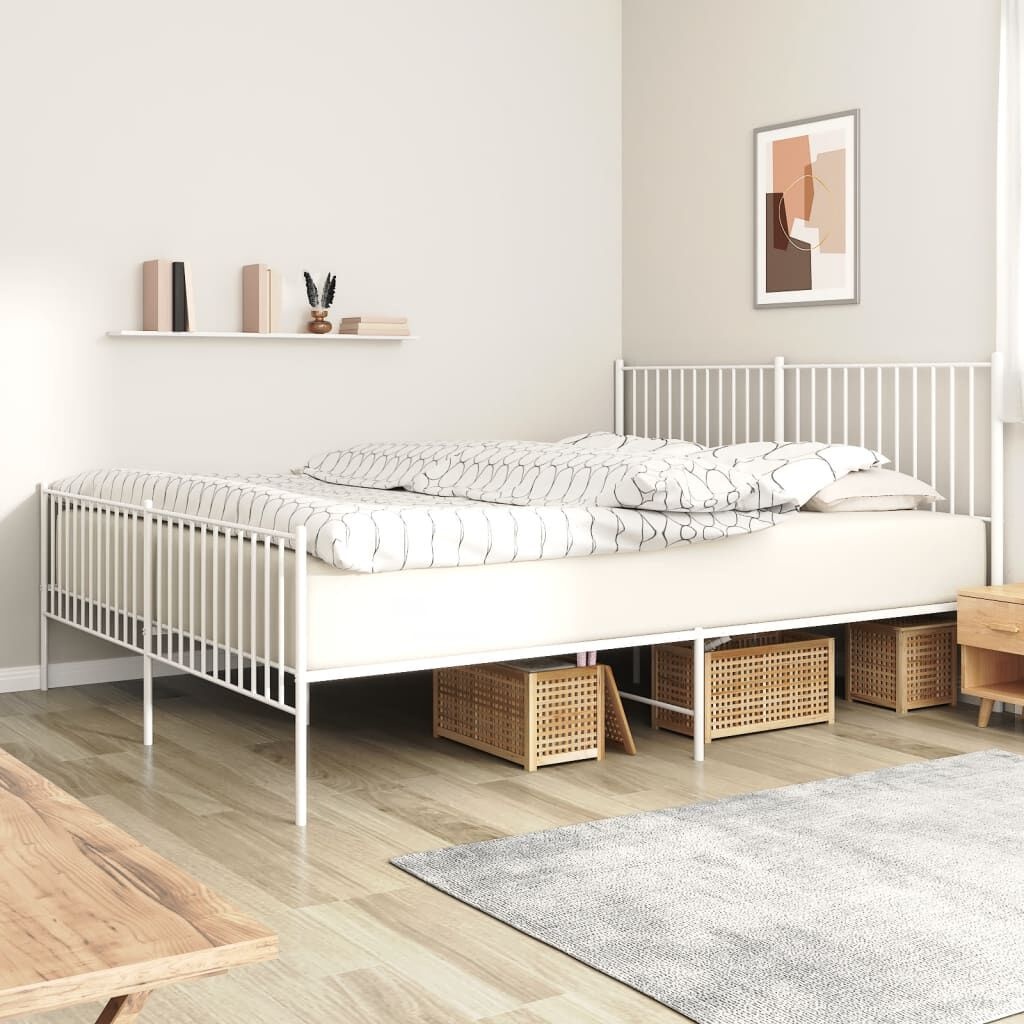 vidaXL Bedframe Metaal Wit 180x200 cm - 30% Korting!