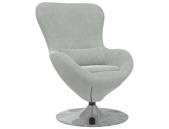 vidaXL Eivormige Stoel Lichtgrijs Fluweel - 37% Korting!