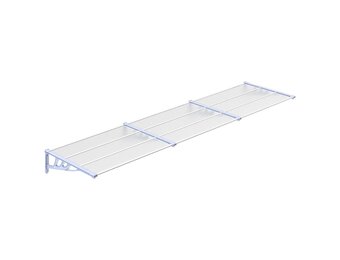 vidaXL Deurluifel 358,5x90 cm | 47% Korting | Polycarbonaat Grijs/Transparant