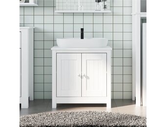 vidaXL BERG Wastafelkast Grenenhout Wit - 55% Korting!