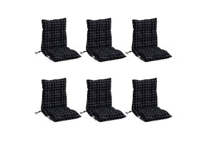 6x vidaXL Stoelkussens Laag €{discount_percentage}% Korting | Oxford Zwart
