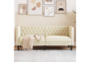 vidaXL 2-zitsbank Chesterfield Crème - 41% Korting