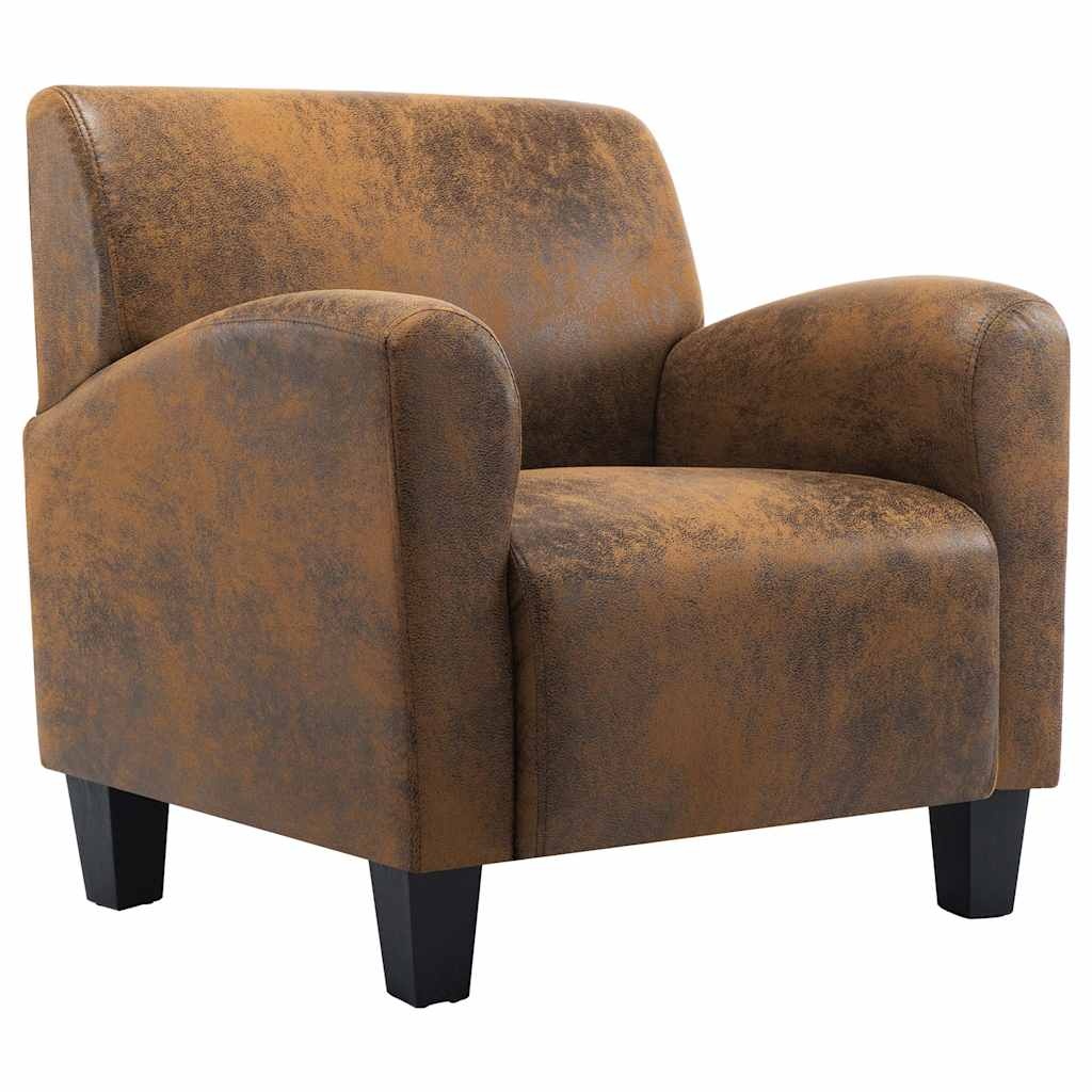 vidaXL Fauteuil Kunstsuède Bruin - Nu 64% Korting!