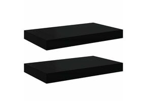 vidaXL Wandschappen Zwevend (2 st) Zwart - 68% Korting!