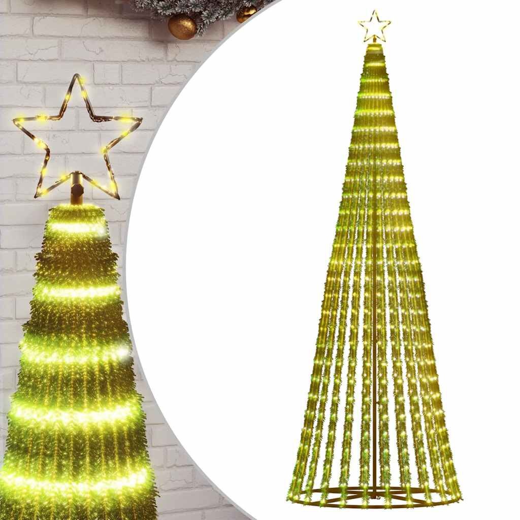 vidaXL LED-kerstboom 247 cm (55% korting!) - Warm Wit, 475 LEDs