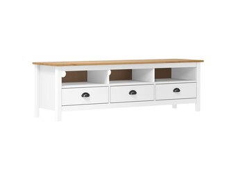 vidaXL TV-meubel Hill Range - Massief Grenenhout Wit | 55% Korting!