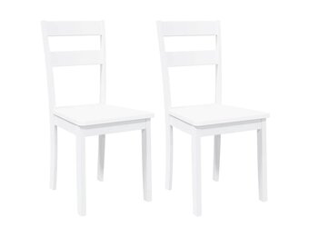 vidaXL Eetkamerstoelen Massief Hout Rubber (2 st) - Wit | 60% Korting