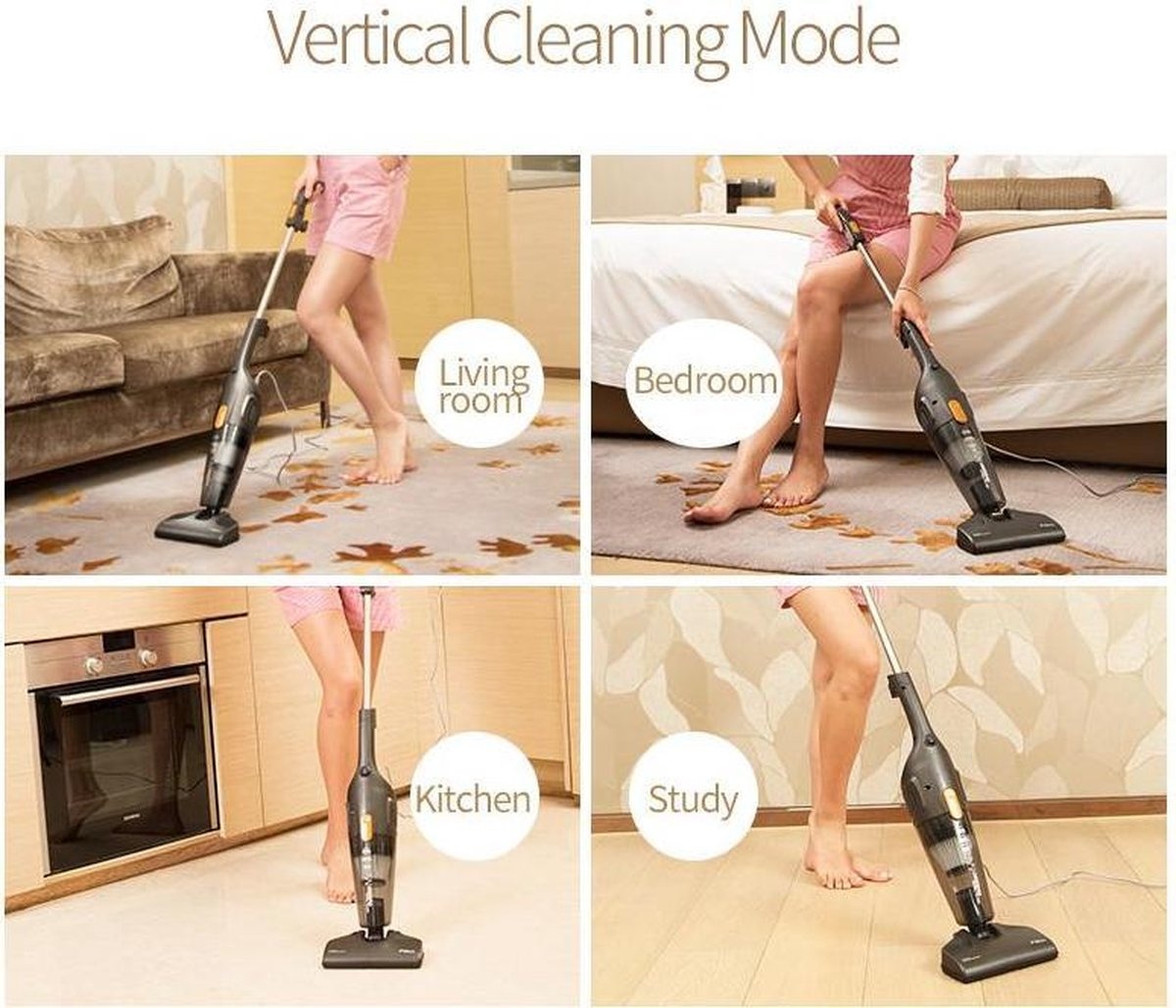 Deerma DX115C Mini Stofzuiger - Zwart | 47% Korting