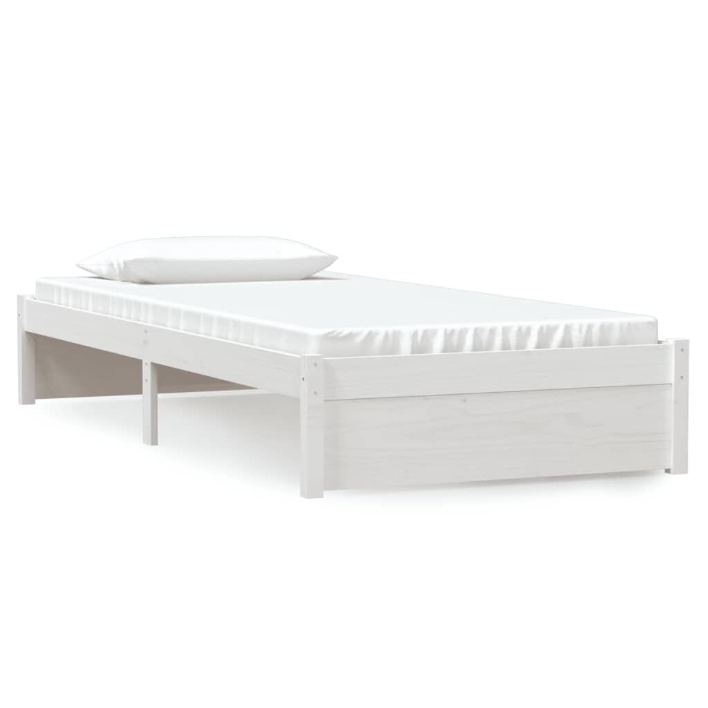 vidaXL Massief Hout Bedframe Wit 90x200 cm - 64% Korting!
