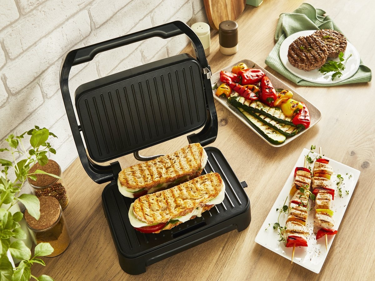 Tefal Inicio Compact Grill: Panini & Grill (1000W) - 33% Korting!