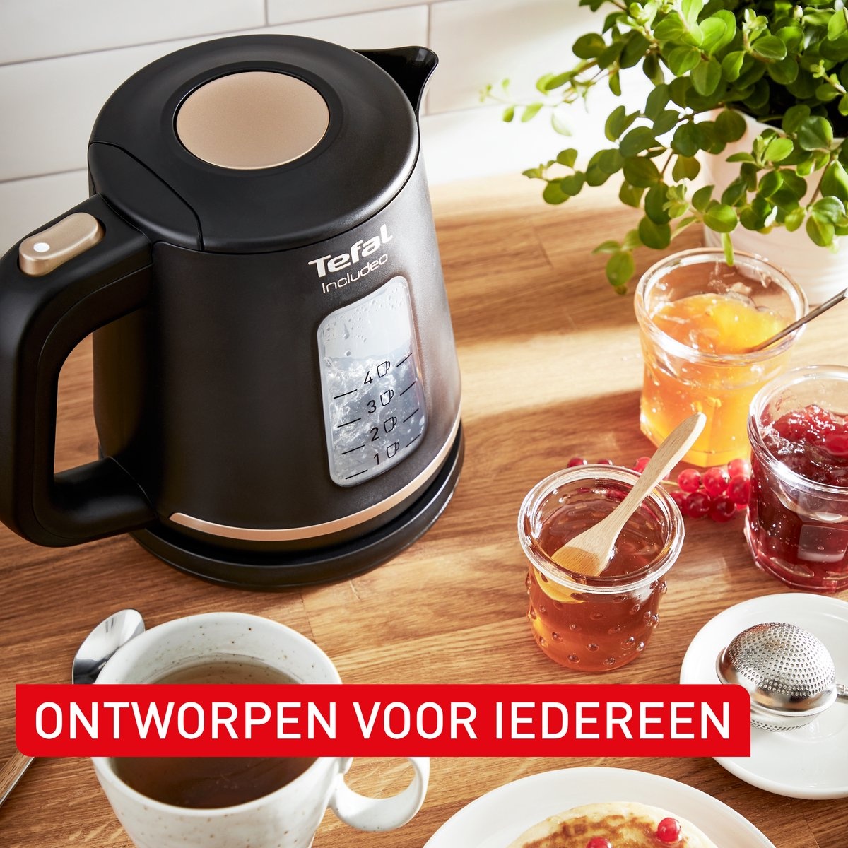 Tefal Includeo KI5338 Waterkoker 1L - Zwart | 43% Korting!
