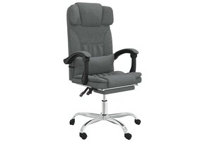 VidaXL Kantoorstoel Massage, Verstelbaar Stof Donkergrijs - 35% Korting!