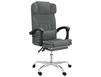 VidaXL Kantoorstoel Massage, Verstelbaar Stof Donkergrijs - 35% Korting!