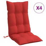 vidaXL Stoelkussens Hoge Rug Oxford Rood - 4 Stuks (35% Korting)