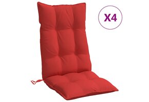 vidaXL Stoelkussens Hoge Rug Oxford Rood - 4 Stuks (35% Korting)