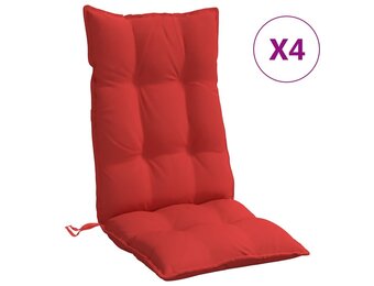 vidaXL Stoelkussens Hoge Rug Oxford Rood - 4 Stuks (35% Korting)